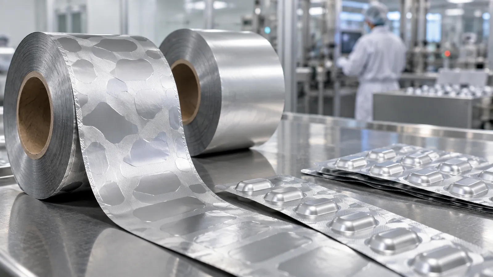 Pharmaceutical lidding foil rolls and cold-form blister strips