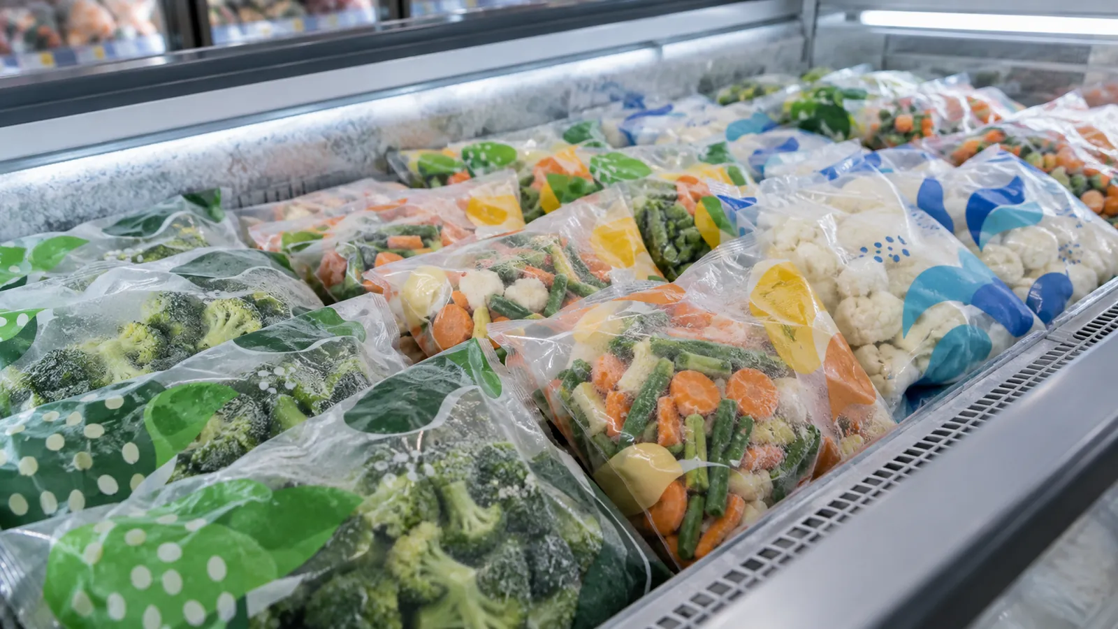 Illustration of generic packed foods, not commercially available PEF trays