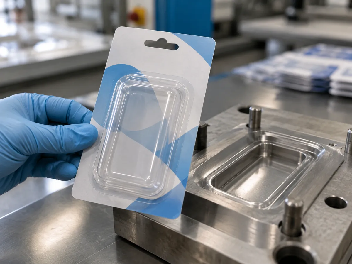 Heat-sealed blister cavity on a paperboard card
