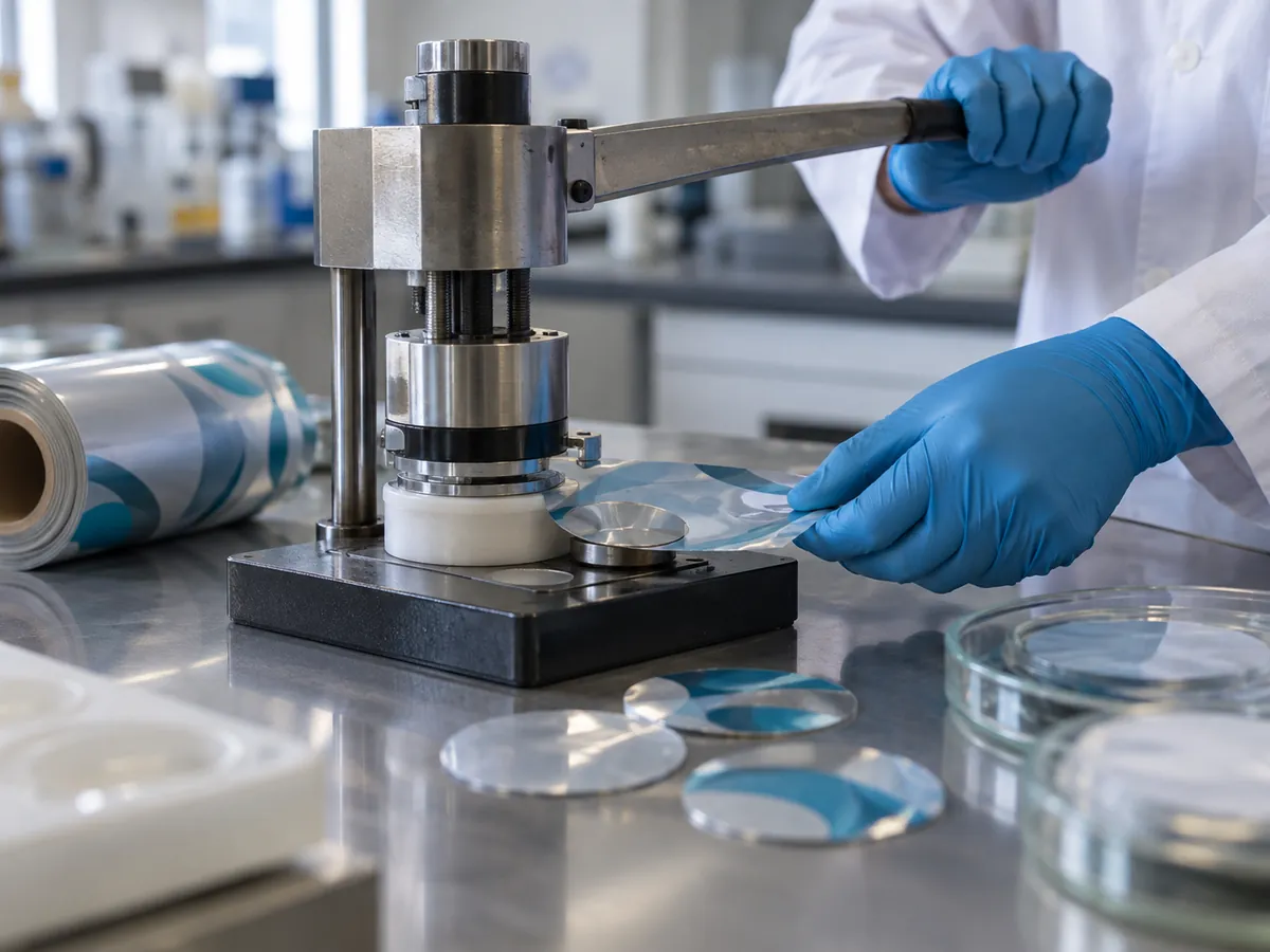 Cutting circular film samples for permeation testing